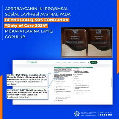 Azərbaycanın iki rəqəmsal sosial layihəsi Avstraliyada  mükafatlara layiq görülüb