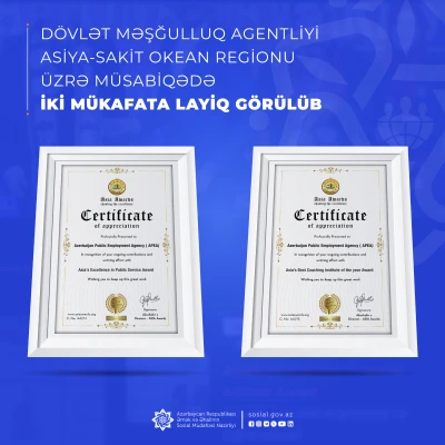 Dövlət Məşğulluq Agentliyi Asiya-Sakit Okean regionu üzrə  müsabiqədə iki mükafata layiq görülüb