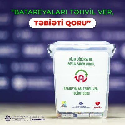 Batareyalar üçün ayrılmış xüsusi qutulardan istifadə etməklə işlənmiş batareyaları məişət tullantılardan ayıraraq onların ətraf mühitə və sağlamlığa mənfi təsirlərini minimuma endirə bilərik!