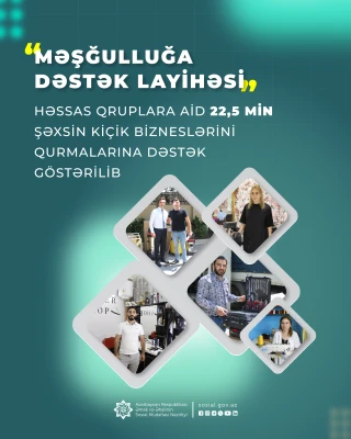 “Məşğulluğa Dəstək Layihəsi” üzrə həssas qruplara aid  22,5 min şəxsin kiçik bizneslərini qurmalarına dəstək göstərilib