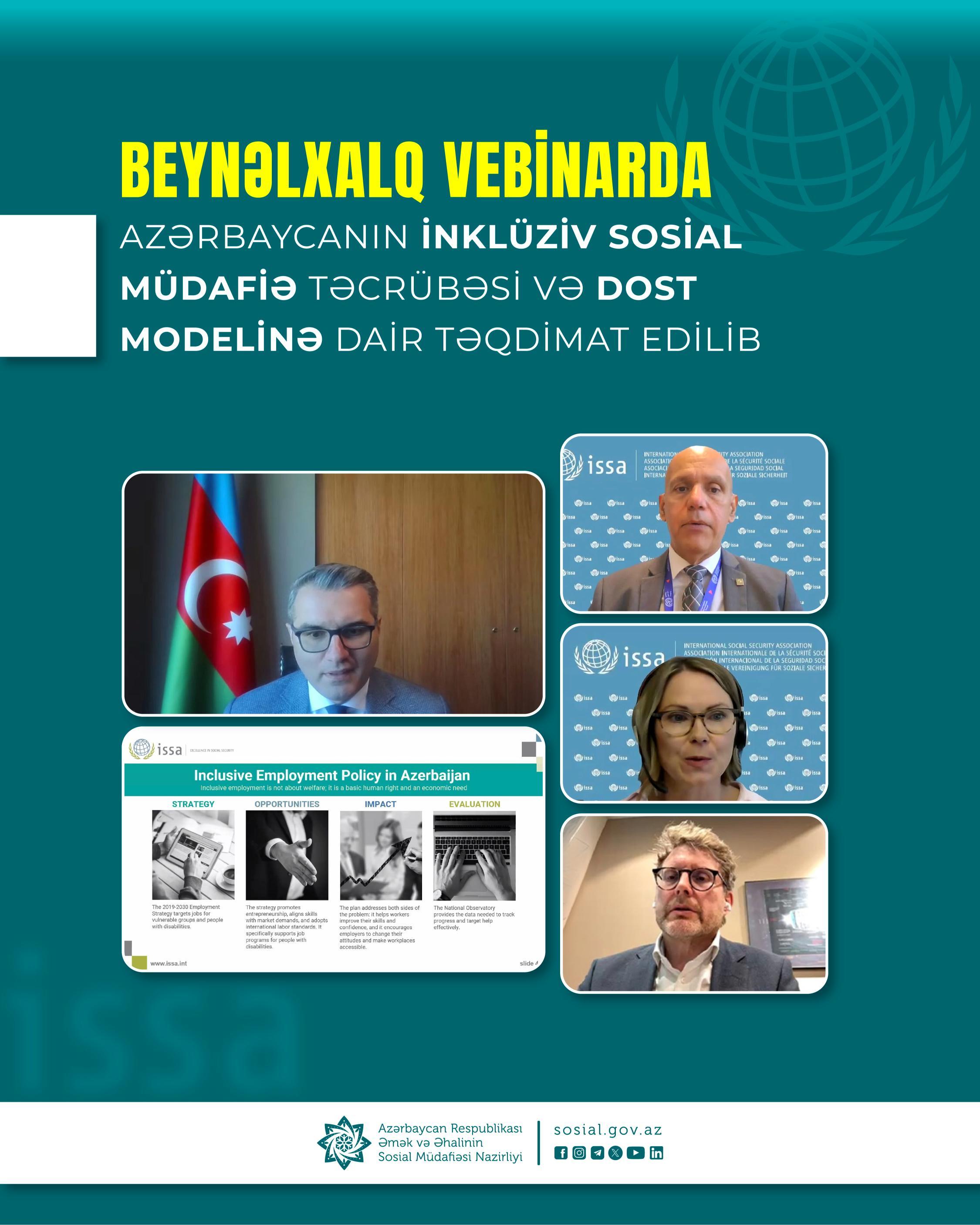 Beynəlxalq vebinarda Azərbaycanın inklüziv sosial müdafiə təcrübəsi və DOST modelinə dair təqdimat edilib