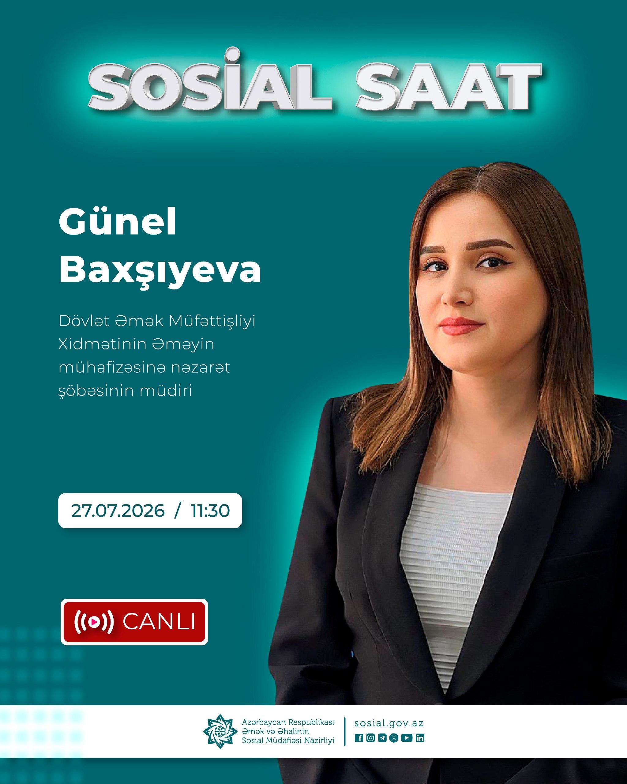 Növbəti  sosial saat  qadınların və yetkinlik yaşına çatmayan şəxslərin əməyinin mühafizəsi ilə bağlıdır