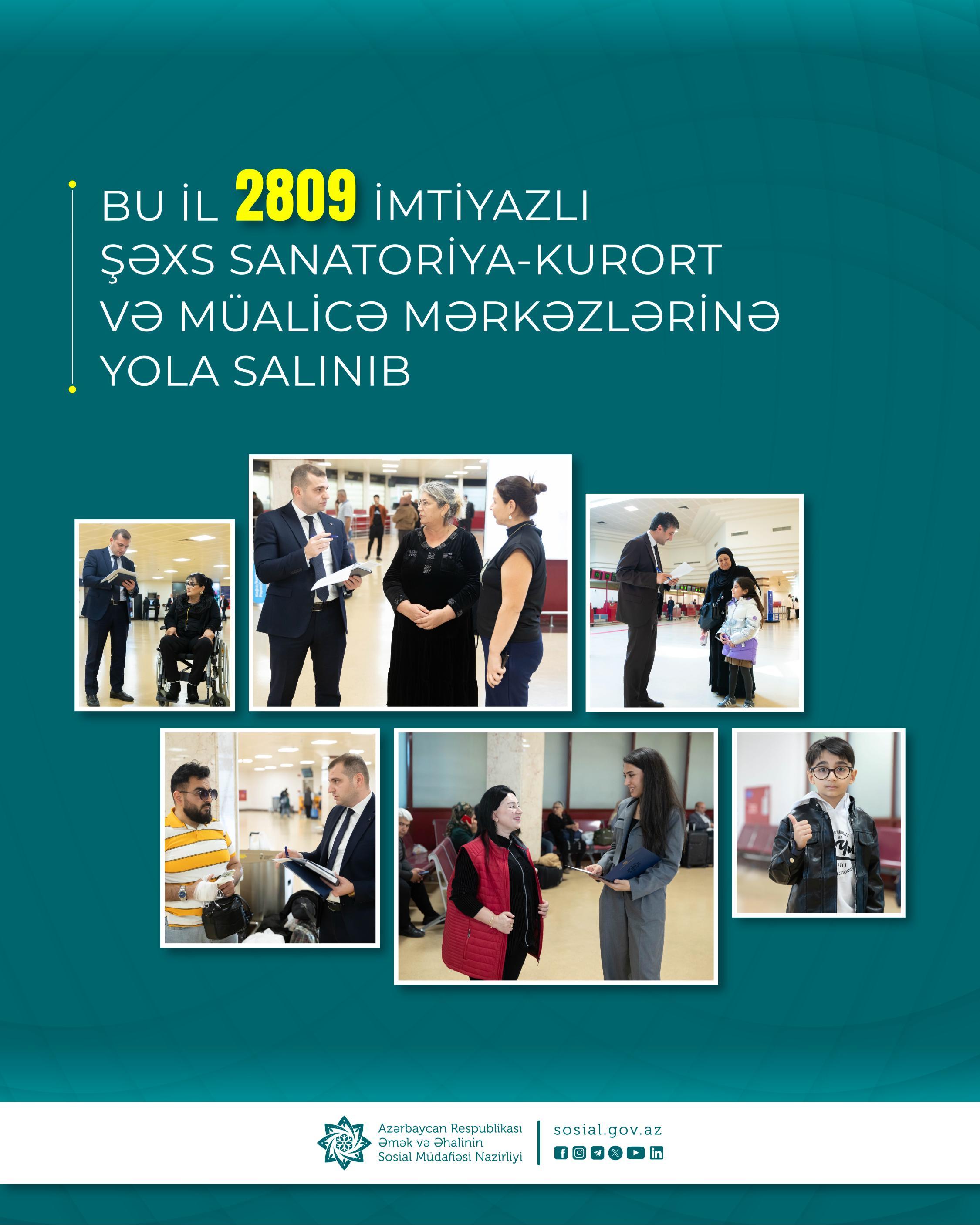 Bu il 2800-dən çox imtiyazlı şəxs sanatoriya-kurort və müalicə mərkəzlərinə yola salınıb