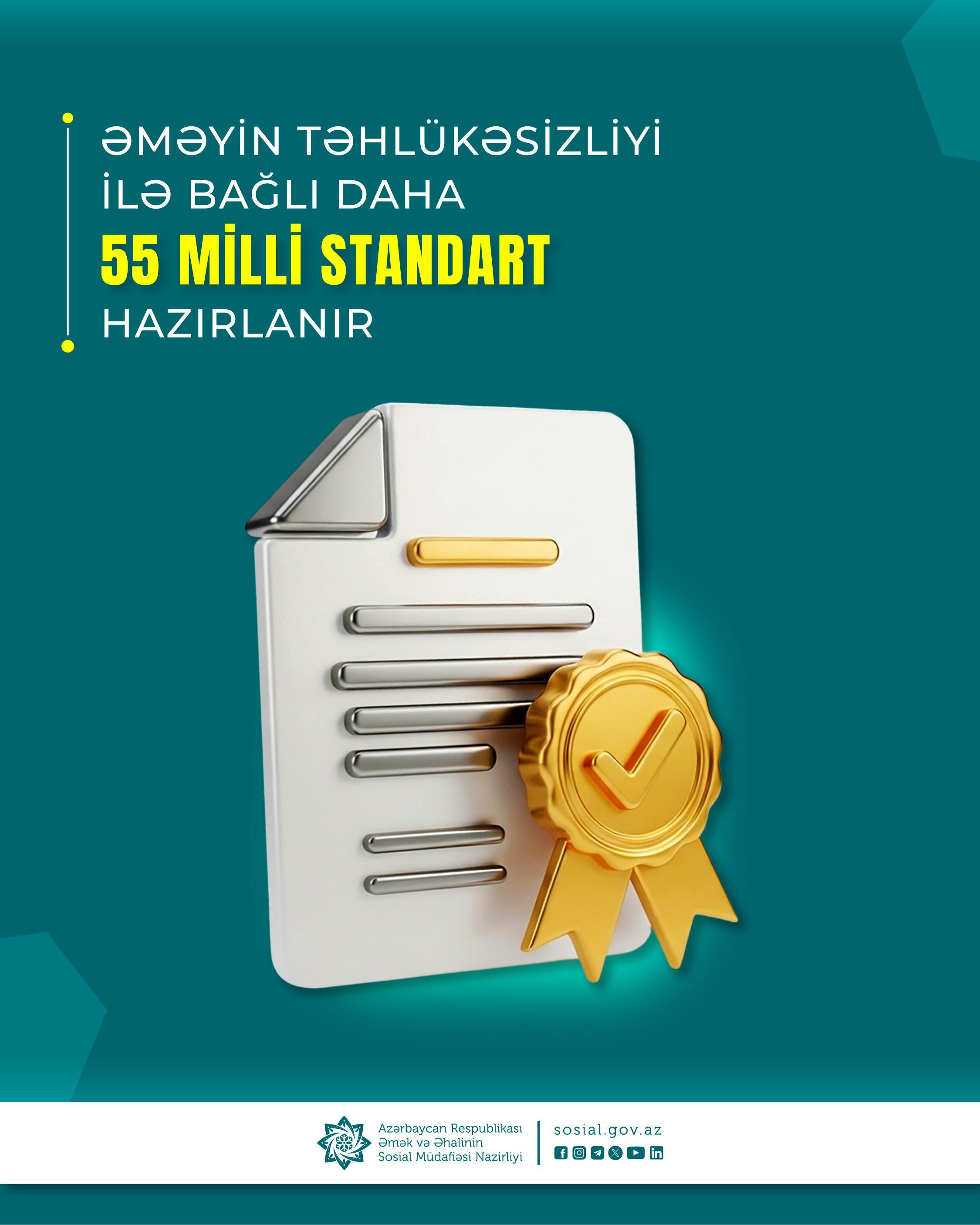 Əməyin təhlükəsizliyi ilə bağlı daha 55 milli standart hazırlanır