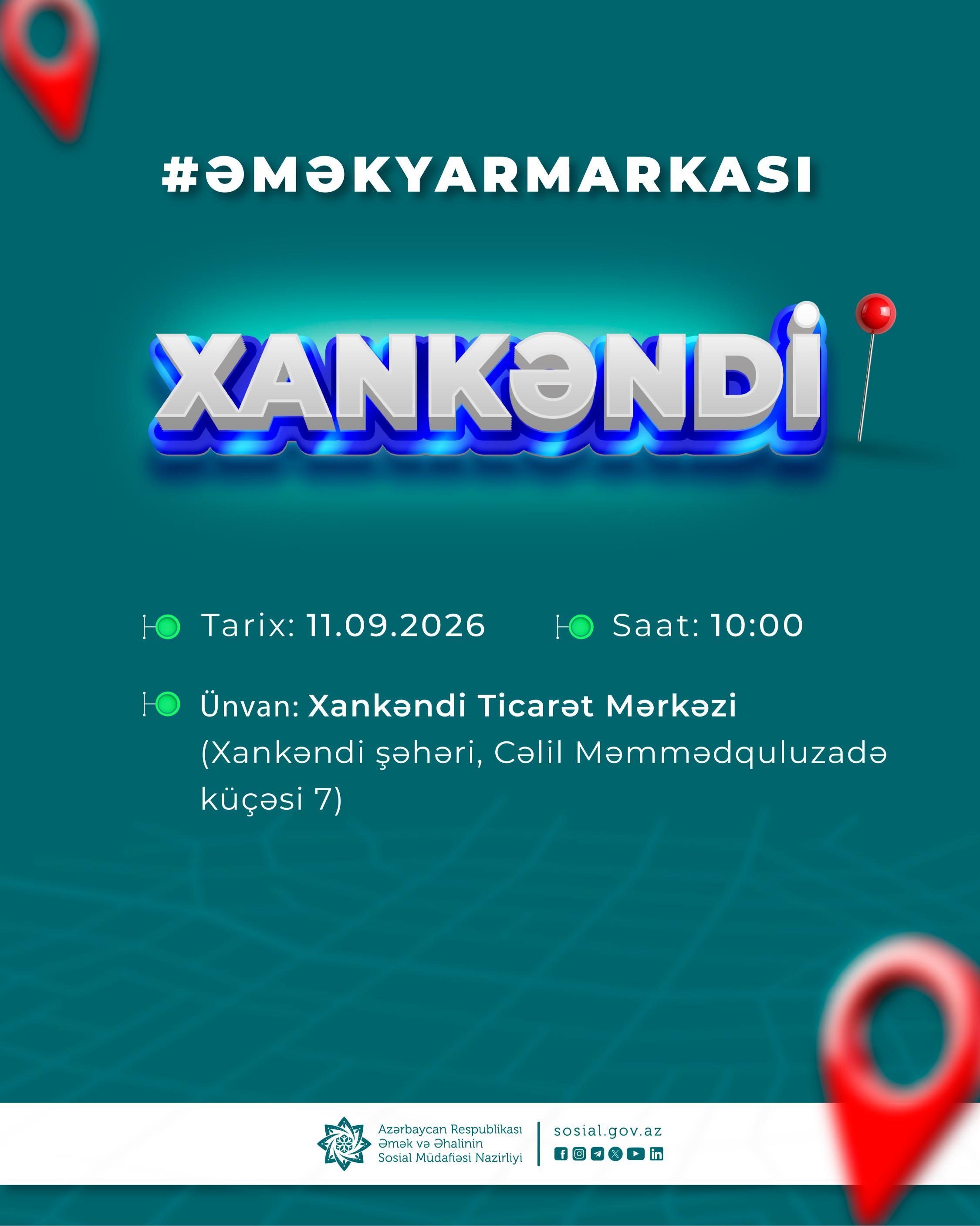 Xankəndidə növbəti əmək yarmarkası olacaq, 200-ə yaxın vakansiya təqdim ediləcək