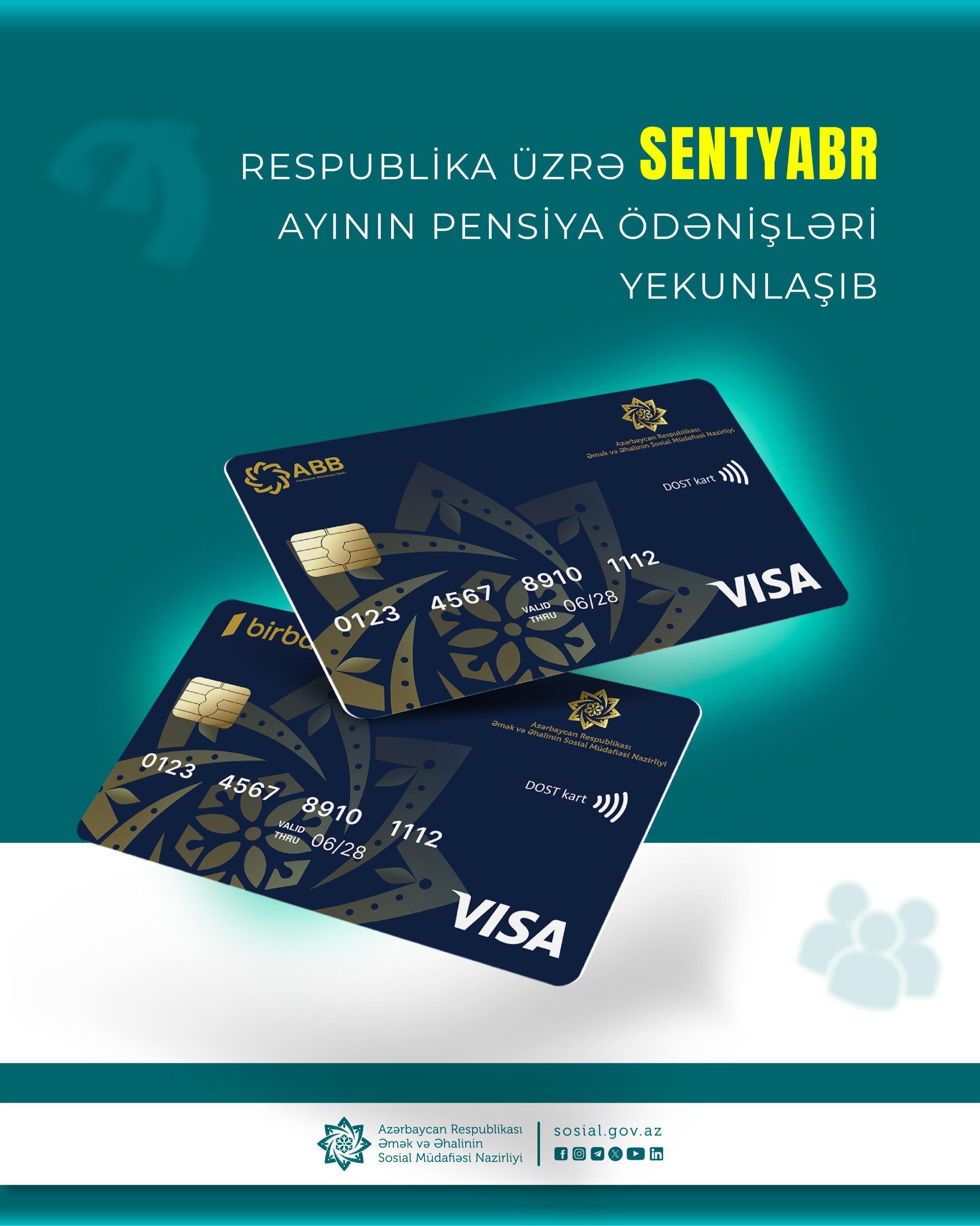 Respublika üzrə sentyabr ayının pensiya ödənişləri yekunlaşıb