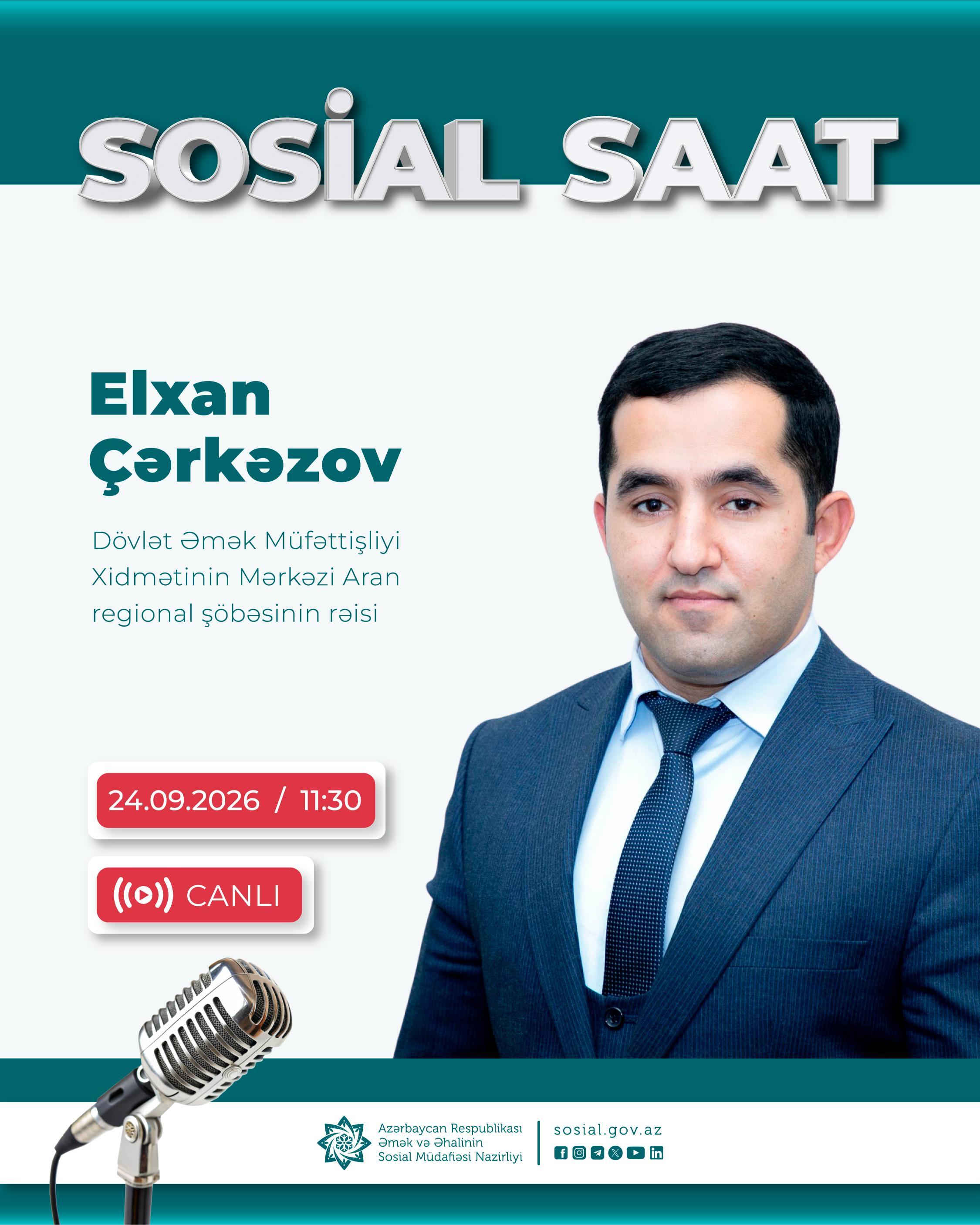 Növbəti “Sosial saat”da Mərkəzi Aran regional şöbəsi tərəfindən keçirilən maarifləndirmə tədbirlərindən danışılacaq
